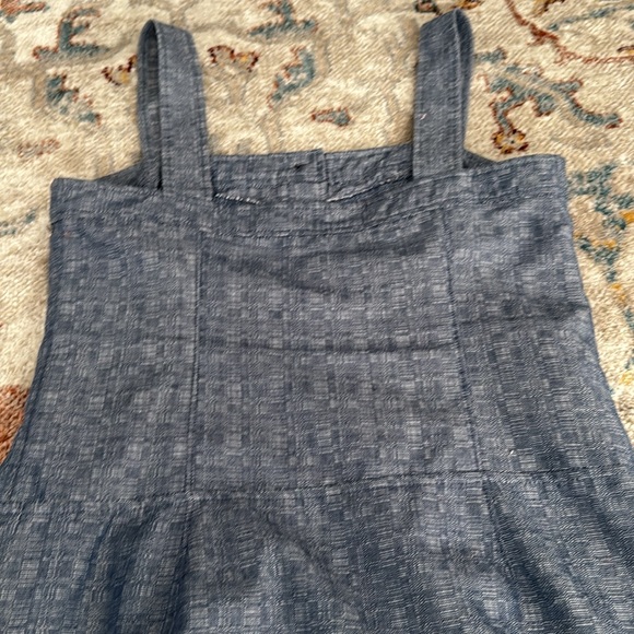 Derek Lam Chambray Mini Dress Size 8 Blue Button Down Square Neck Sleeveless - Picture 8 of 11
